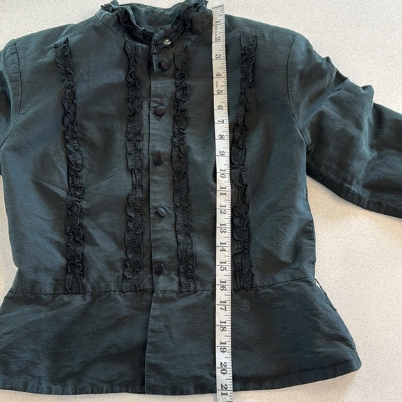 Savigo Black Silk Jacket Size M - Picture 7 of 9